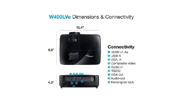 Optoma W400LVe video projector ویدئو پروژکتور اوپتوما مدل W400LVe